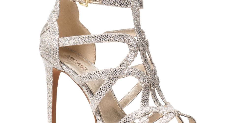 Michael Michael Kors Women's Sandra Plaatfrom Suede Open Toe Special Occasion Brown Size -11 M