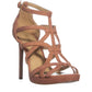 Michael Michael Kors Women's Sandra Plaatfrom Suede Open Toe Special Occasion Brown Size -11 M