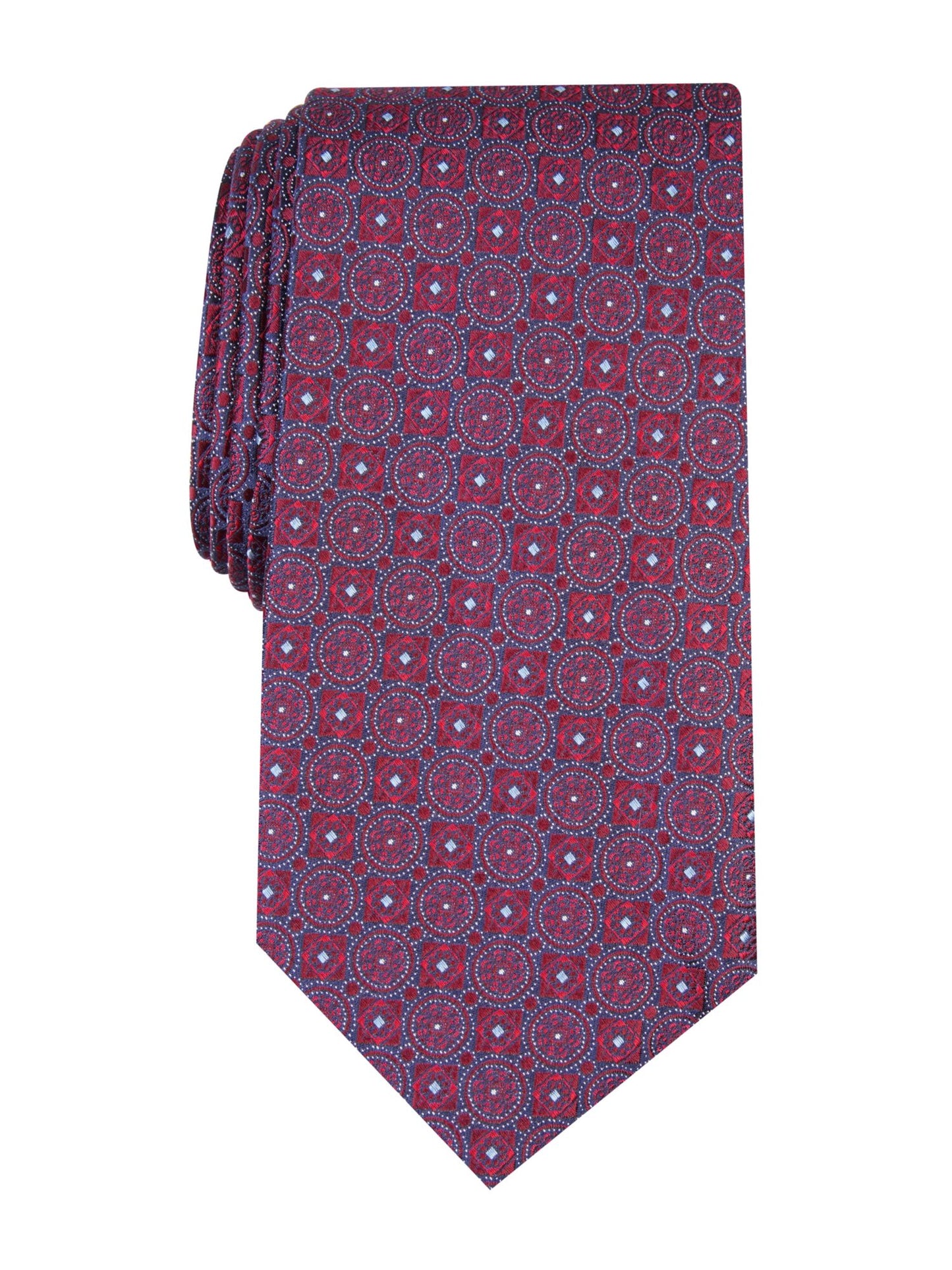 Tasso Elba Men's Neat Silk Classic Neck Tie Red Size Regular