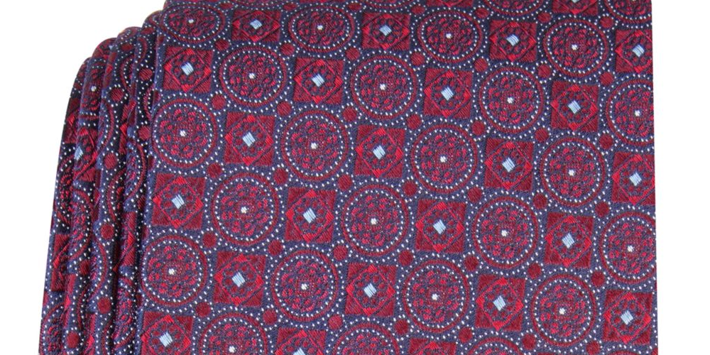 Tasso Elba Men's Neat Silk Classic Neck Tie Red Size Regular