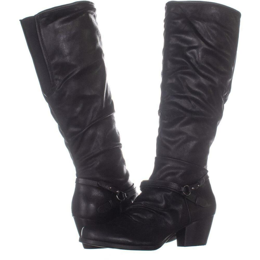 Bare Traps Womens Roz Fabric Almond Toe Knee High Fashion Boots Black Size 5 M
