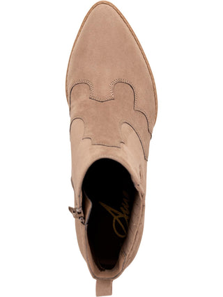 American Rag Womens Beige Western Inspired Stitching Kayla Almond Toe Block Heel Zip-up Booties Brown Size 10 M