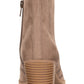 American Rag Womens Beige Western Inspired Stitching Kayla Almond Toe Block Heel Zip-up Booties Brown Size 10 M