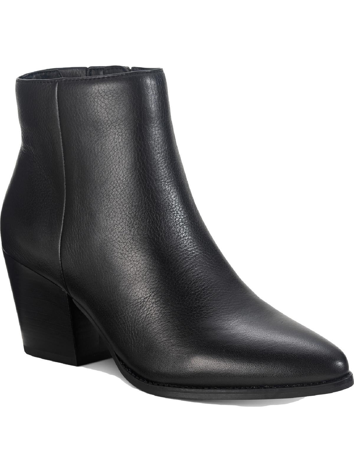 American Rag Womens Eryn Leather Heels Booties Black 10 M