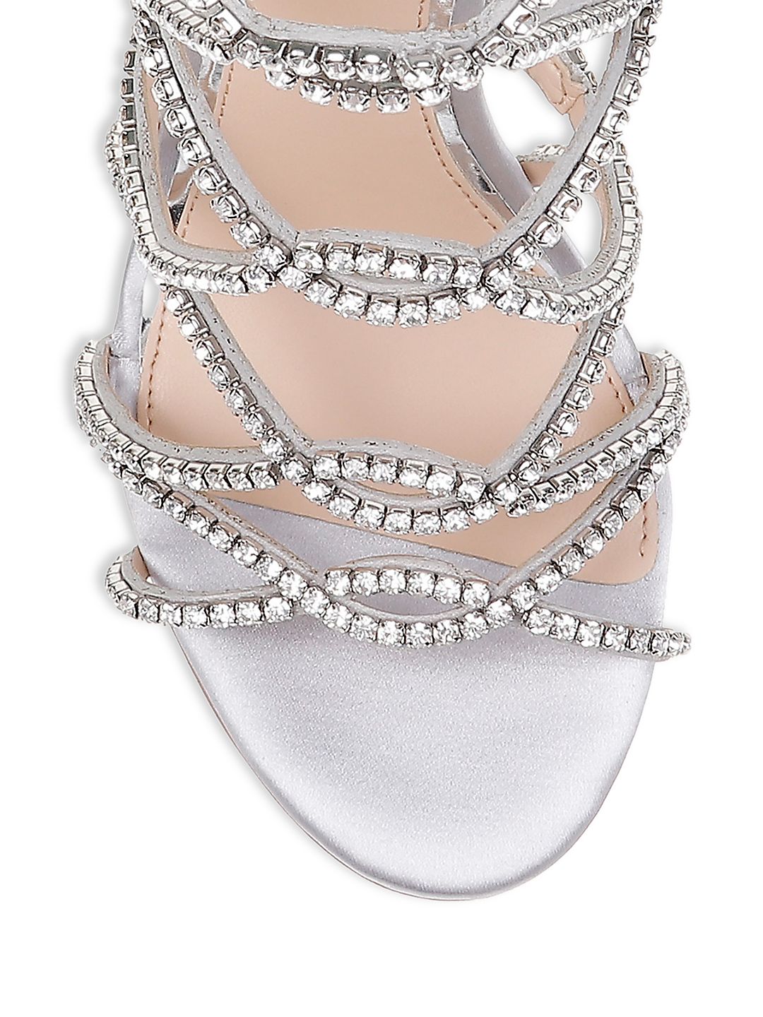 Jewel Badgley Mischka Women's Champagne Satin  Sandal Pink Size 8.5 M