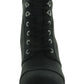 Sun Stone Women's Side Zip Lug Sole Cushioned Lizzie Round Toe Wedge Lace up Booties Black Size 6 M