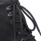 Sun Stone Women's Side Zip Lug Sole Cushioned Lizzie Round Toe Wedge Lace up Booties Black Size 6 M