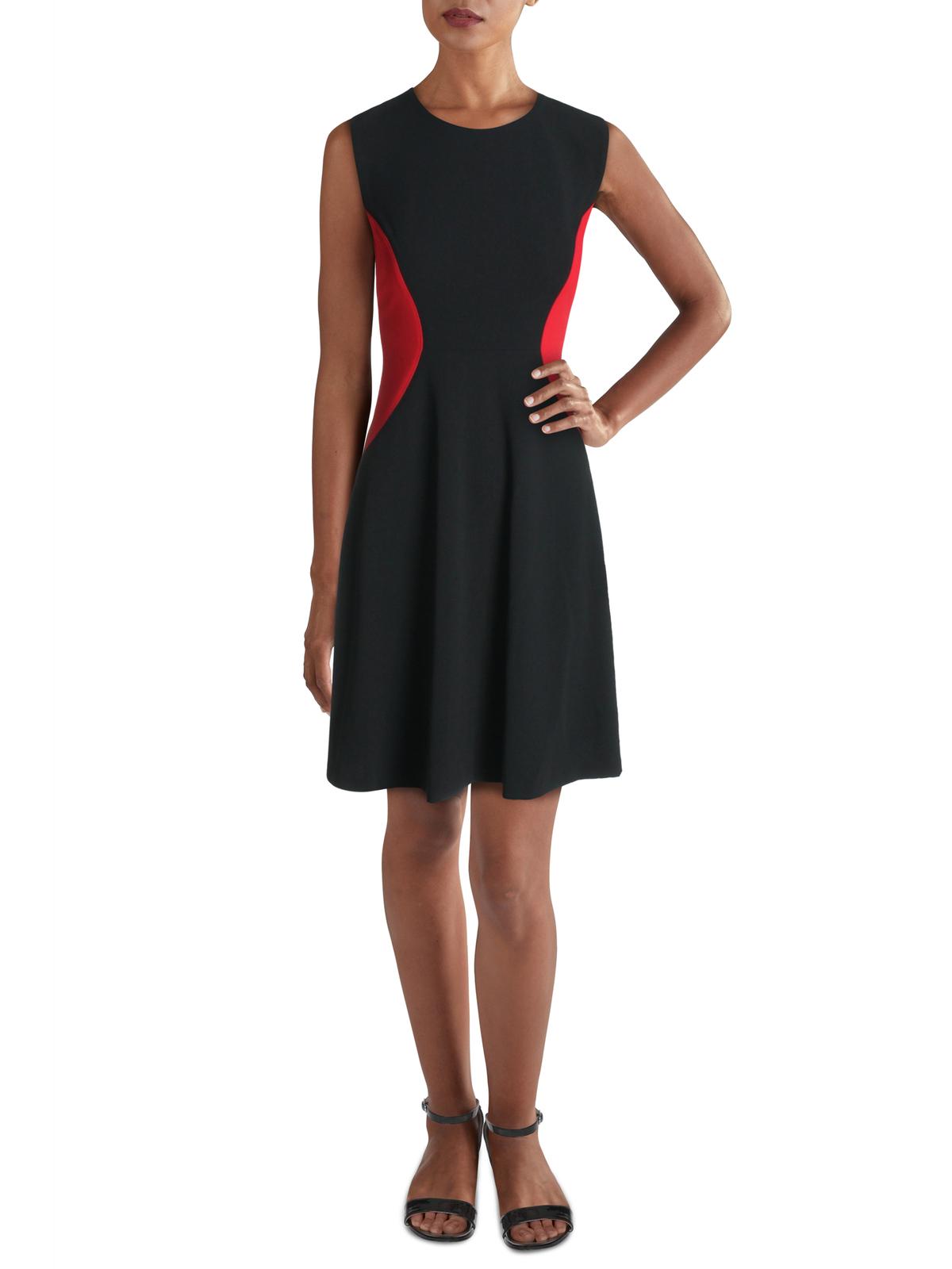 Tommy Hilfiger Women's Colorblock Sleeveless Scuba Dress Black Size 10