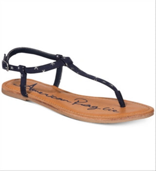 American Rag Womens Krista Open Toe Casual T-Strap -Blue Size 8M