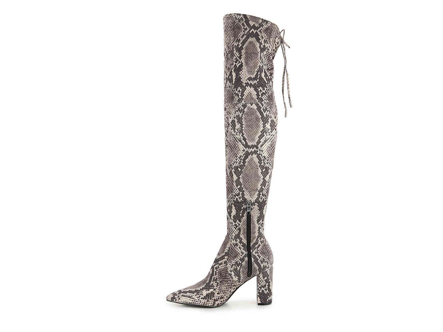 Marc Fisher Women's Shoes Vany2 Almond Toe Knee High Cold Weather Boots Gray Size 8 M
