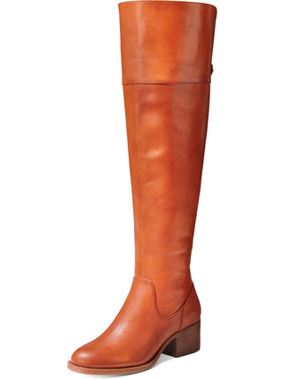 INC International Concepts Women's Karmenn Leather Tall Over the Knee Boots Brown Size 6 M