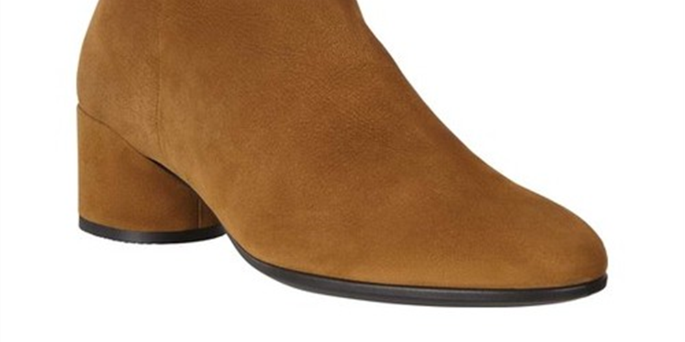 Ecco Women's Removable Insole Arch Support Breathable Shape 35 Pointy Toe Zip up Leather Booties Brown Size 8M