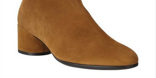 Ecco Women's Removable Insole Arch Support Breathable Shape 35 Pointy Toe Zip up Leather Booties Brown Size 8M