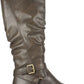 White Mountain Women's Liona Leather Almond Toe Knee High Fashion Boots Brown Size 8.5 M