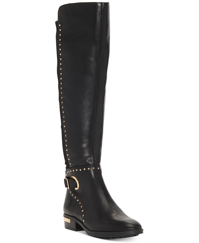 Material Girl Women's Bravy Faux Suede Tall Over the Knee Boots Black Size 6 M