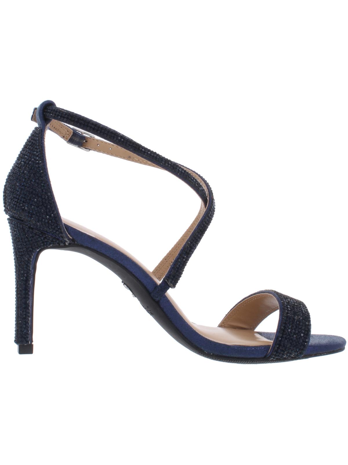 Thalia Sodi Women's Darria 4 Embellished Shimmer Evening Heels Sandal Navy Size -11 M