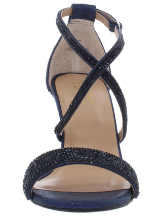 Thalia Sodi Women's Darria 4 Embellished Shimmer Evening Heels Sandal Navy Size -11 M