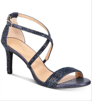 Thalia Sodi Women's Darria 4 Embellished Shimmer Evening Heels Sandal Navy Size -11 M
