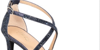 Thalia Sodi Women's Darria 4 Embellished Shimmer Evening Heels Sandal Navy Size -11 M