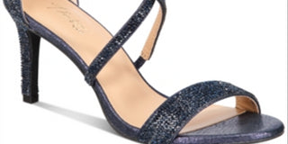 Thalia Sodi Women's Darria 4 Embellished Shimmer Evening Heels Sandal Navy Size -11 M