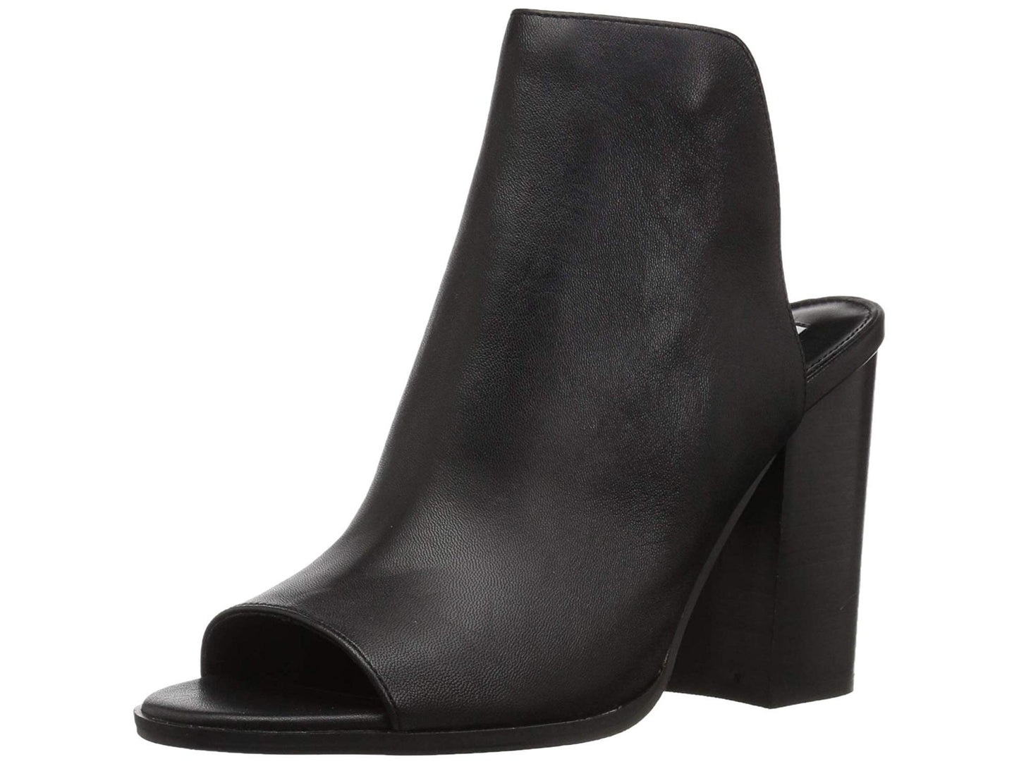 Steve Madden Women's Tilt Leather Peep Toe Special Occasion Slide Sandals Black Size 5 M