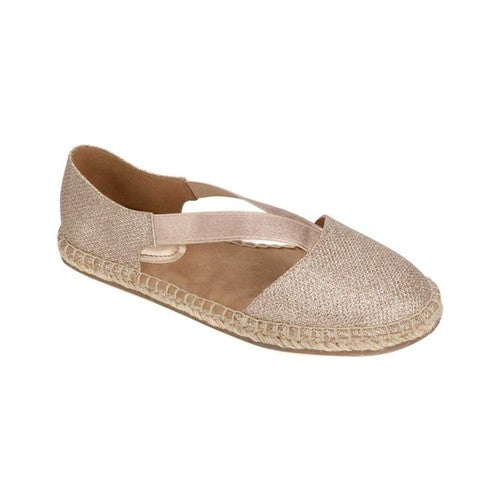 Kenneth Cole Reaction Women's How Elastic Fabric Round Toe Casual Slide Sandals Gold Size 6 M