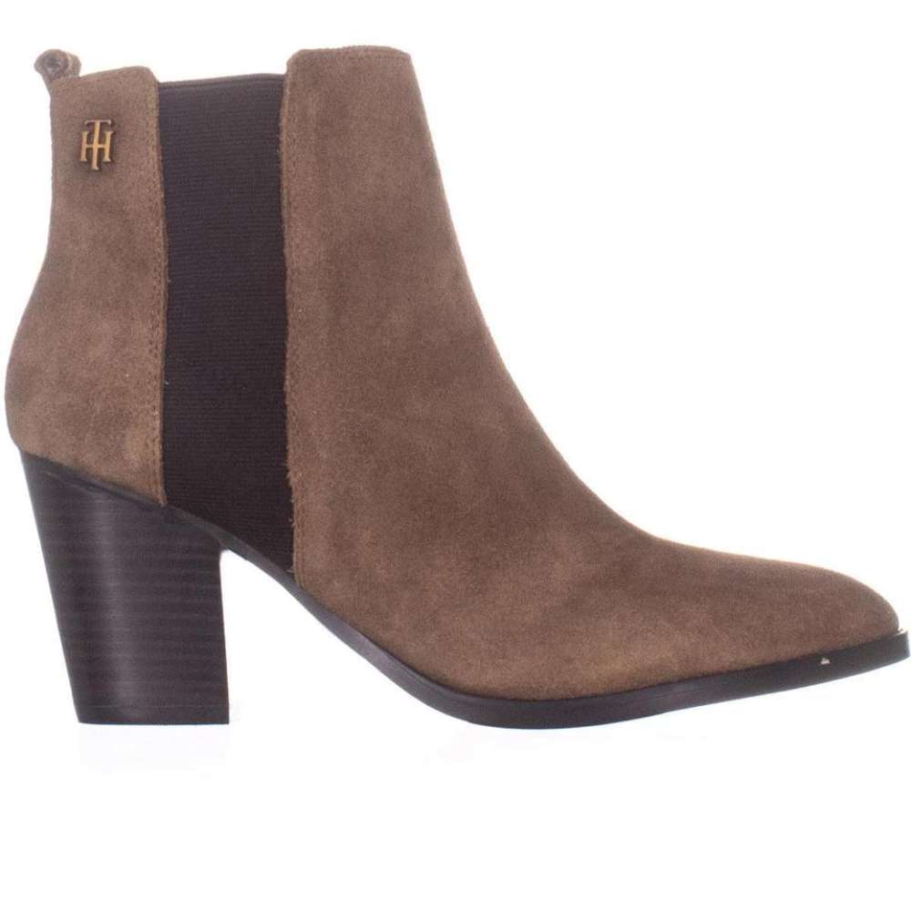 Tommy Hilfiger Women's Regise Leather Almond Toe Ankle Fashion Boot Brown Size 7M