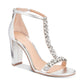 Jewel Badgley Mischka Women's SILMET Morley Sandal Silver Size 10 M