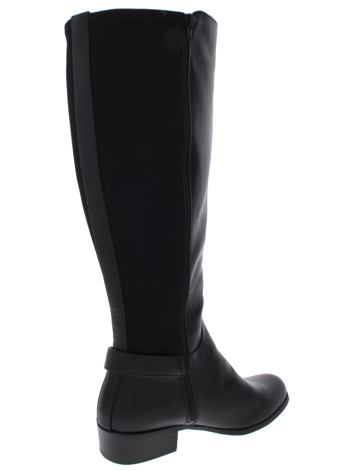 Alfani Womens Kallumm Wide Calf Faux Leather Riding Boots Black 7 M
