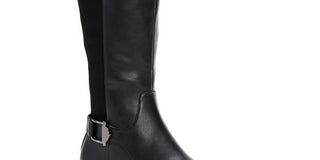Alfani Womens Kallumm Wide Calf Faux Leather Riding Boots Black 7 M