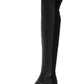 Report Women's Zaria Satin Pointed Toe Over Knee Fashion Boots Black Size 6 M