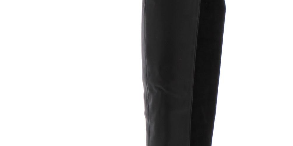 Report Women's Zaria Satin Pointed Toe Over Knee Fashion Boots Black Size 6 M