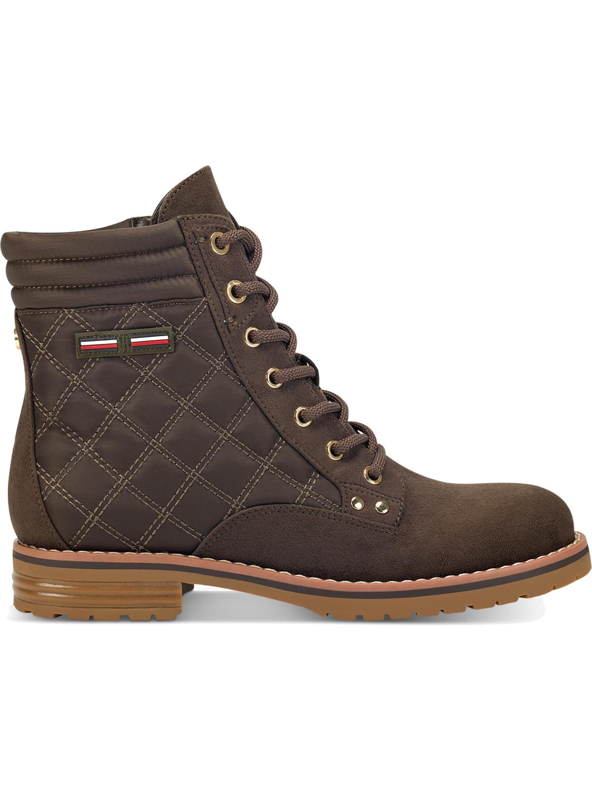 Tommy Hilfiger Women's Onella Ankle Boots Quilted Booties Dark Grey Size 5.5 M