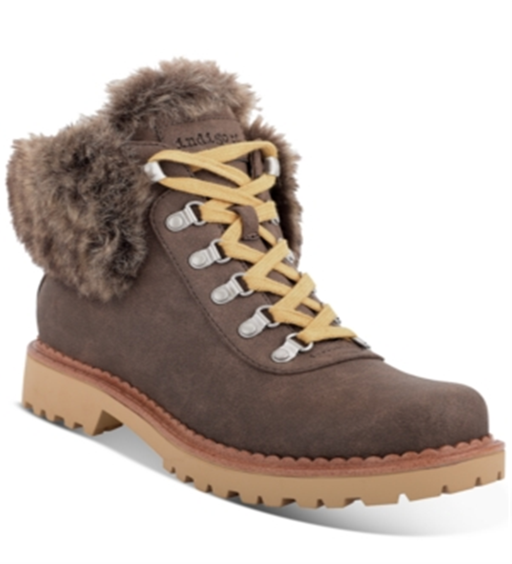 Indigo Rd. Women's Shoes Cicela Fabric Almond Toe Ankle Cold Weather Boots Brown Size 8.5 M