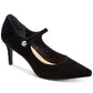 Alfani Women's Jerikaa Fabric Pointed Toe Ankle Strap Mary Jane Pumps -Black Size 6 M