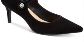 Alfani Women's Jerikaa Fabric Pointed Toe Ankle Strap Mary Jane Pumps -Black Size 6 M