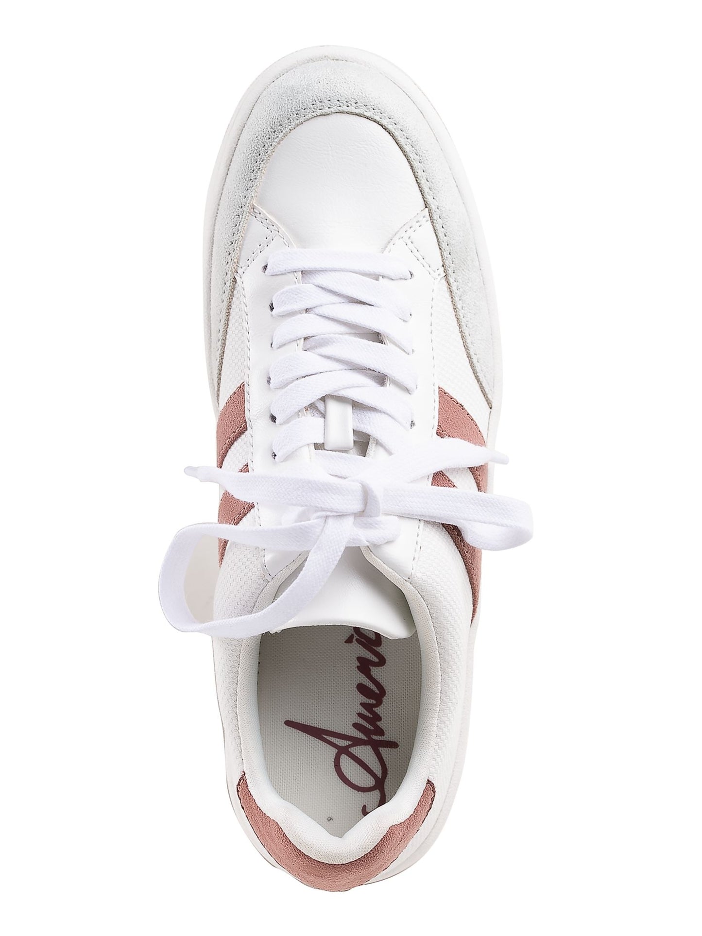 American Rag Women's Striped Cushioned Comfort Shaley Round Toe Lace up Athletic Sneakers White Size 7 M