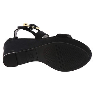 BCBGeneration Womens Jae Fabric Open Toe Casual Platform Sandals Black Size 9.5M