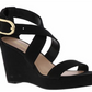BCBGeneration Womens Jae Fabric Open Toe Casual Platform Sandals Black Size 9.5M