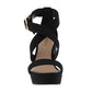 BCBGeneration Womens Jae Fabric Open Toe Casual Platform Sandals Black Size 9.5M