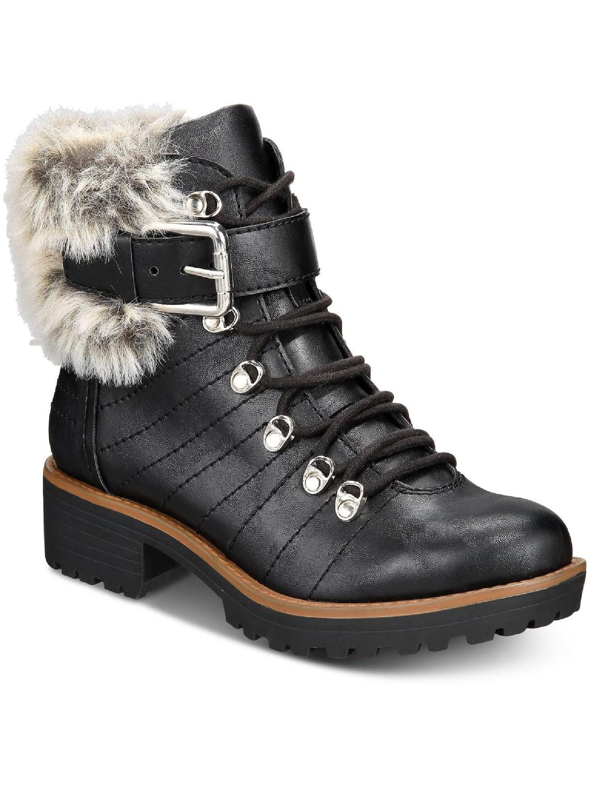 Sun + Stone Women's JOJO Faux Leather Zipper Ankle Boots Black Size 5.5 M