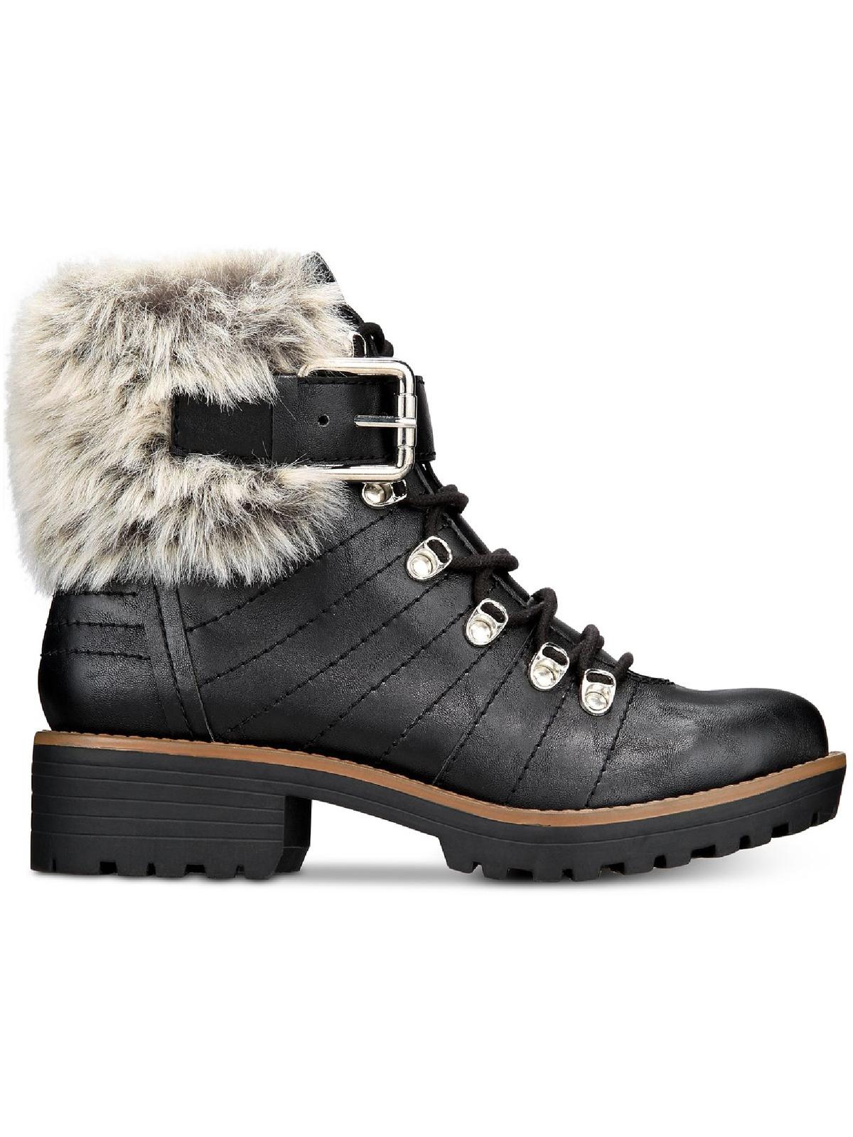 Sun + Stone Women's JOJO Faux Leather Zipper Ankle Boots Black Size 5.5 M