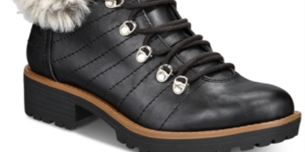 Sun + Stone Women's JOJO Faux Leather Zipper Ankle Boots Black Size 5.5 M