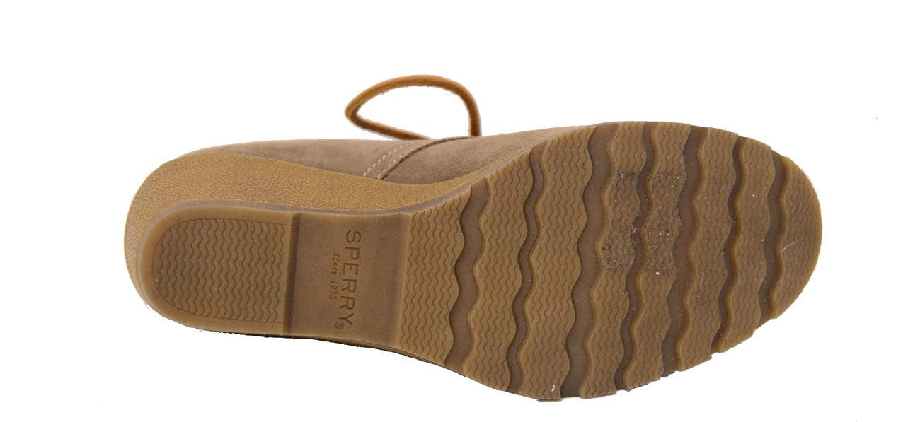 Sperry Women's Celeste Prow Wedge Ankle Booties Shoes Brown Size 7 M