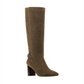 Bandolino Womens Green Metal Heel Accent Buckle Accent Cushioned Bilya Almond Toe Block Heel Zip-up Leather Heeled Boots 8.5 M