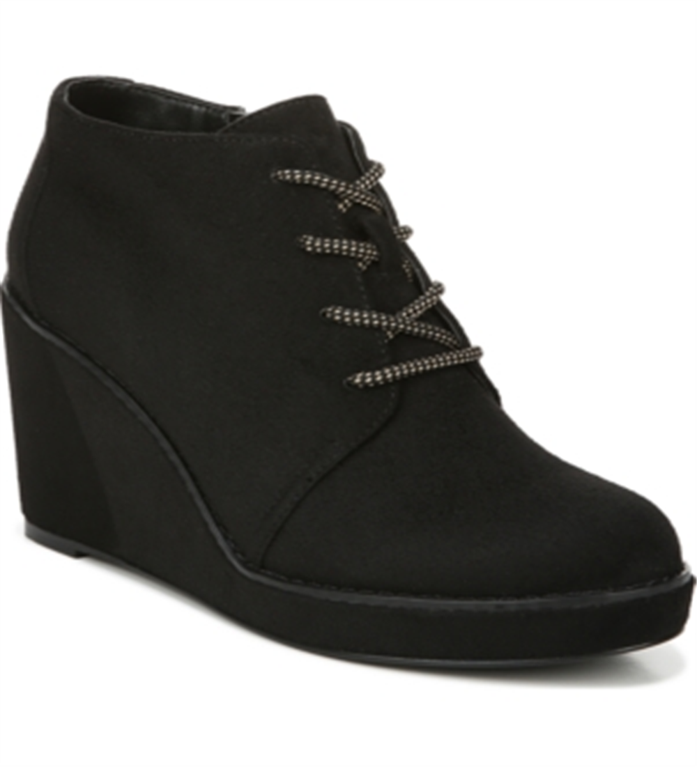 Carlos by Carlos Santana Women's Wills Lace up Wedge Black Size 9 M