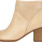 White Mountain Women's Perforated Slip Resistant Padded Galveston Almond Toe Block Heel Zip up Booties Brown Size 8.5 M