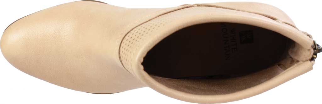 White Mountain Women's Perforated Slip Resistant Padded Galveston Almond Toe Block Heel Zip up Booties Brown Size 8.5 M