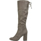 Kenneth Cole Reaction Women's Corie Lace Faux Suede Tall Dress Boots Concrette Size 6.5 M