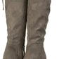 Kenneth Cole Reaction Women's Corie Lace Faux Suede Tall Dress Boots Concrette Size 6.5 M